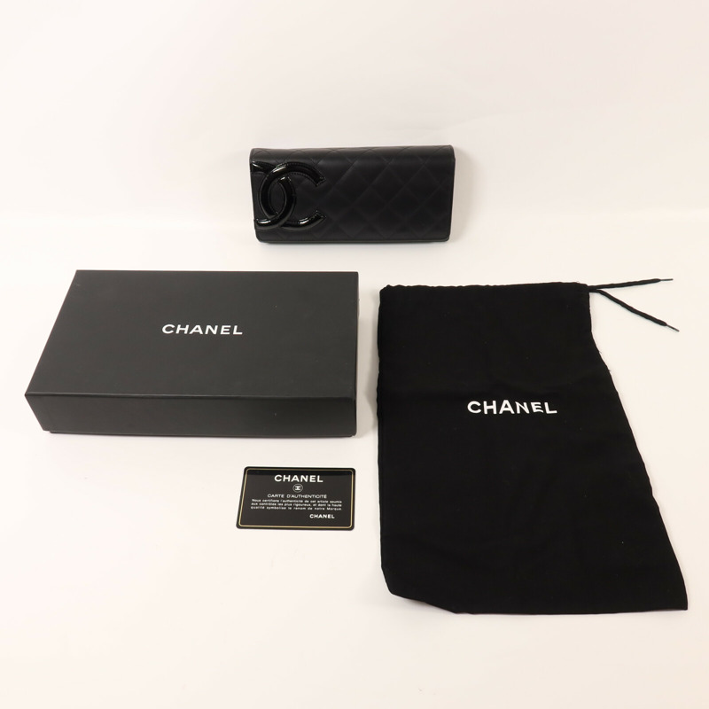 CHANEL 牛皮皮革Cambon Long Wallet銀扣長錢包-11