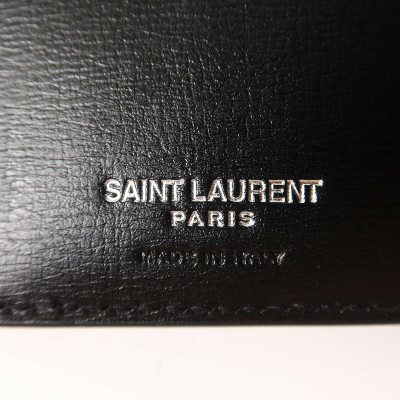 SAINT LAURENT 牛皮皮革Wallet銀扣錢包-6