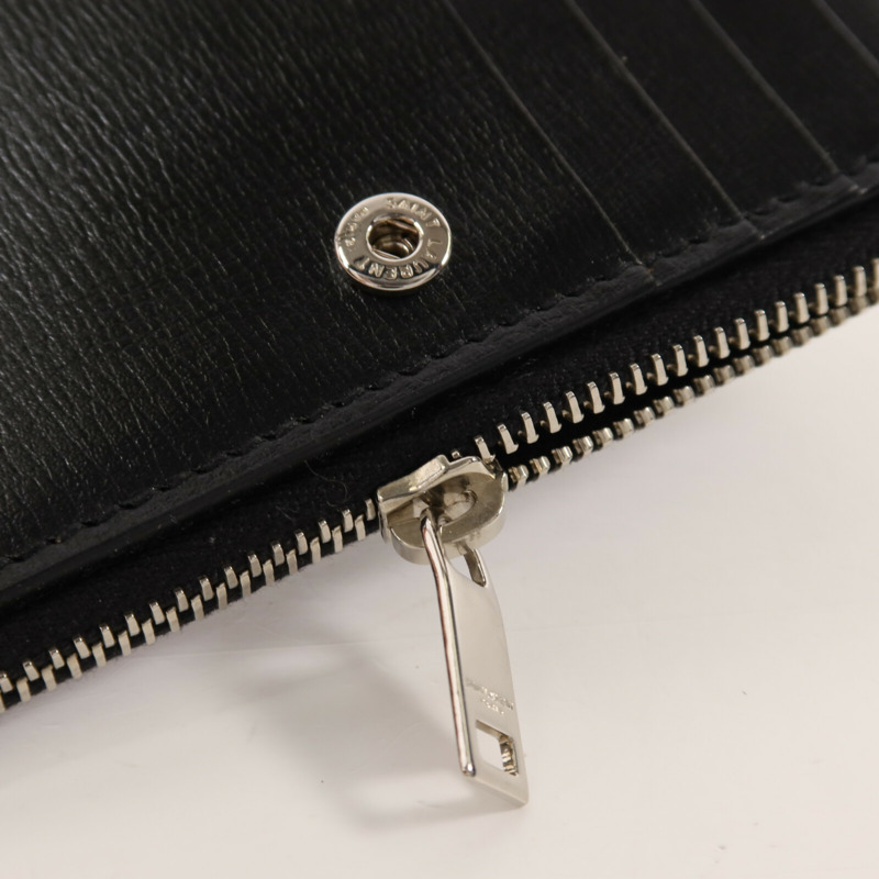 SAINT LAURENT 牛皮皮革Wallet銀扣錢包-8