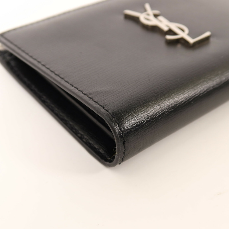 SAINT LAURENT 牛皮皮革Wallet銀扣錢包-10