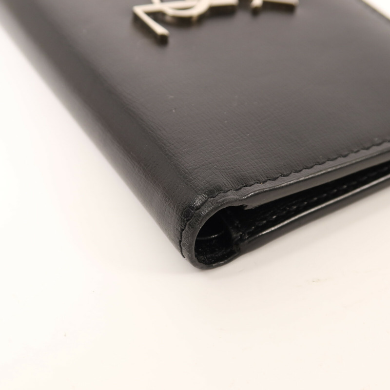 SAINT LAURENT 牛皮皮革Wallet銀扣錢包-11