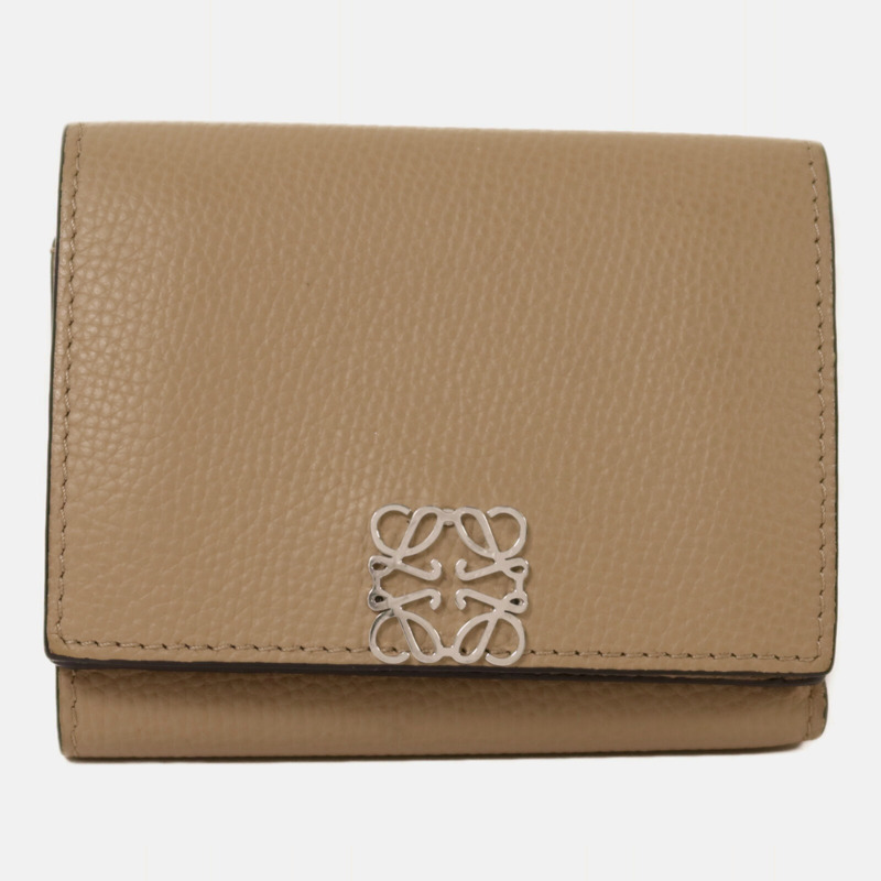 LOEWE 牛皮皮革Wallet銀扣錢包-0