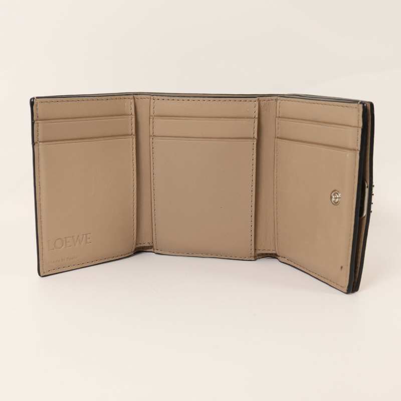 LOEWE 牛皮皮革Wallet銀扣錢包-5