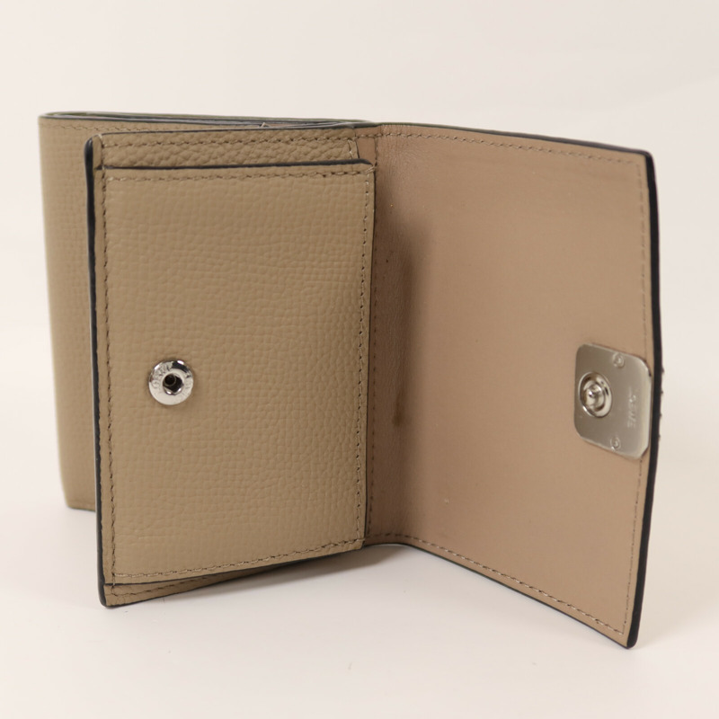 LOEWE 牛皮皮革Wallet銀扣錢包-6