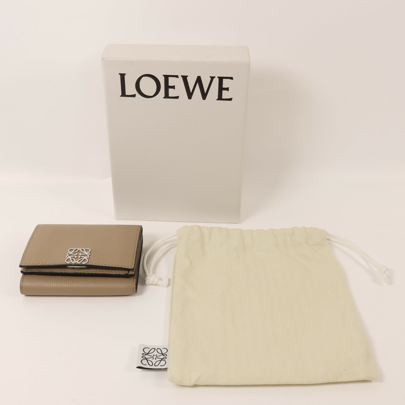 LOEWE 牛皮皮革Wallet銀扣錢包-11