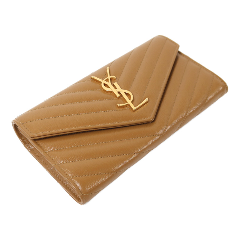 SAINT LAURENT 牛皮皮革Large Flap Wallet金扣長錢包-3