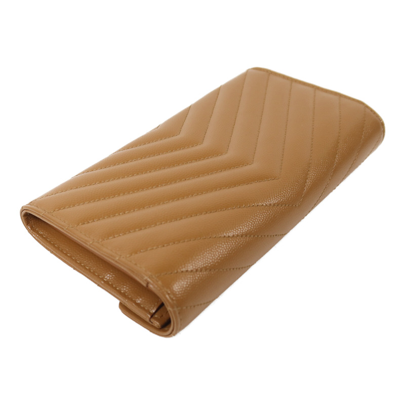 SAINT LAURENT 牛皮皮革Large Flap Wallet金扣長錢包-4