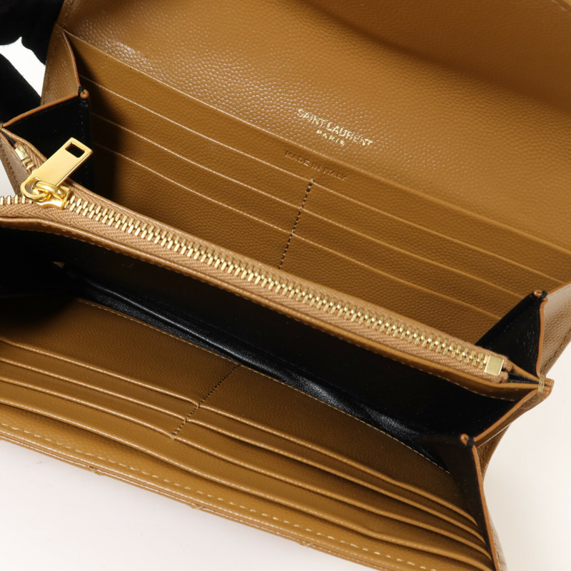 SAINT LAURENT 牛皮皮革Large Flap Wallet金扣長錢包-5
