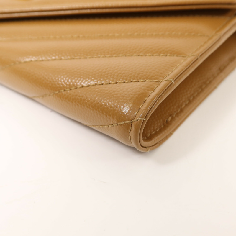 SAINT LAURENT 牛皮皮革Large Flap Wallet金扣長錢包-10