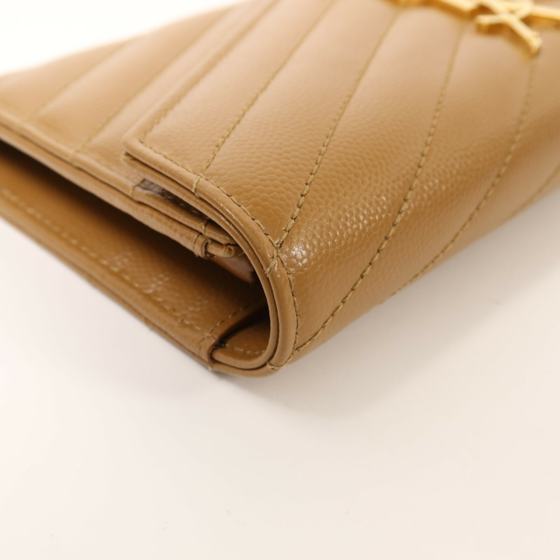 SAINT LAURENT 牛皮皮革Large Flap Wallet金扣長錢包-11