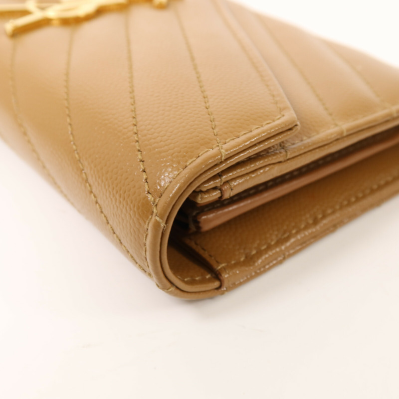 SAINT LAURENT 牛皮皮革Large Flap Wallet金扣長錢包-12