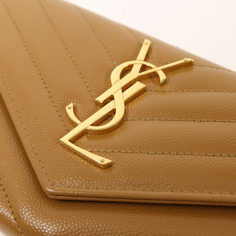 SAINT LAURENT 牛皮皮革Large Flap Wallet金扣長錢包-13