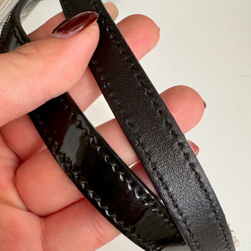 🎉全黑質感低調 GUCCI 黑色漆皮ALMA手提肩背斜背包-13