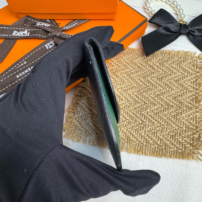 Hermès 藍綠迷你零錢包 vintage 二手 中古-5