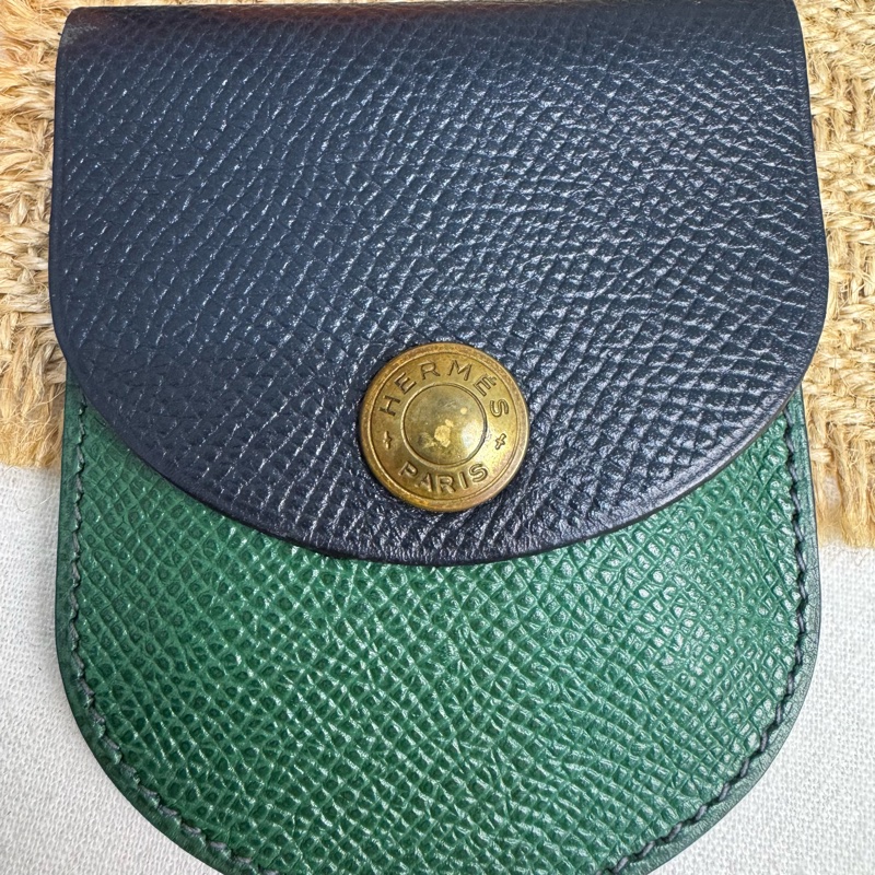 Hermès 藍綠迷你零錢包 vintage 二手 中古-9