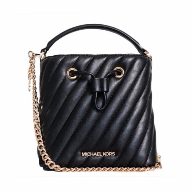 Michael Kors 女士 黑色徽標手提包均碼碼長：17cm，寬：9.5cm，高：17cm-0