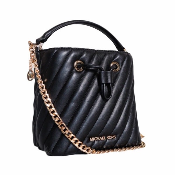 Michael Kors 女士 黑色徽標手提包均碼碼長：17cm，寬：9.5cm，高：17cm-3