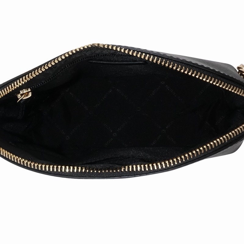 Michael Kors 女士 黑色中號徽標單肩包均碼碼長：24cm，寬：7cm，高：17cm-3