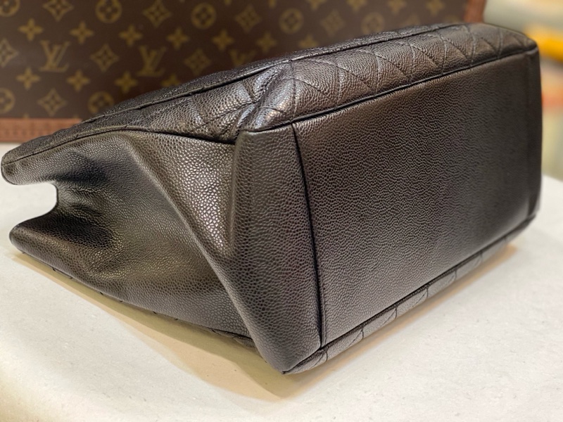 Chanel  香奈兒黑金荔枝皮GST托特包 18開 黑金配色+荔枝紋牛皮-2