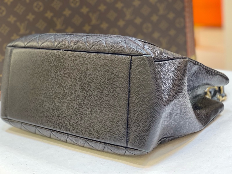 Chanel  香奈兒黑金荔枝皮GST托特包 18開 黑金配色+荔枝紋牛皮-3