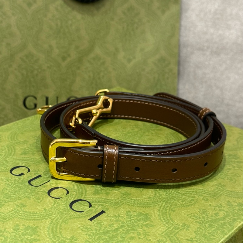 ｛包況優♥️💚}  Gucci 1955 mini 馬銜扣雙背帶斜背包-6