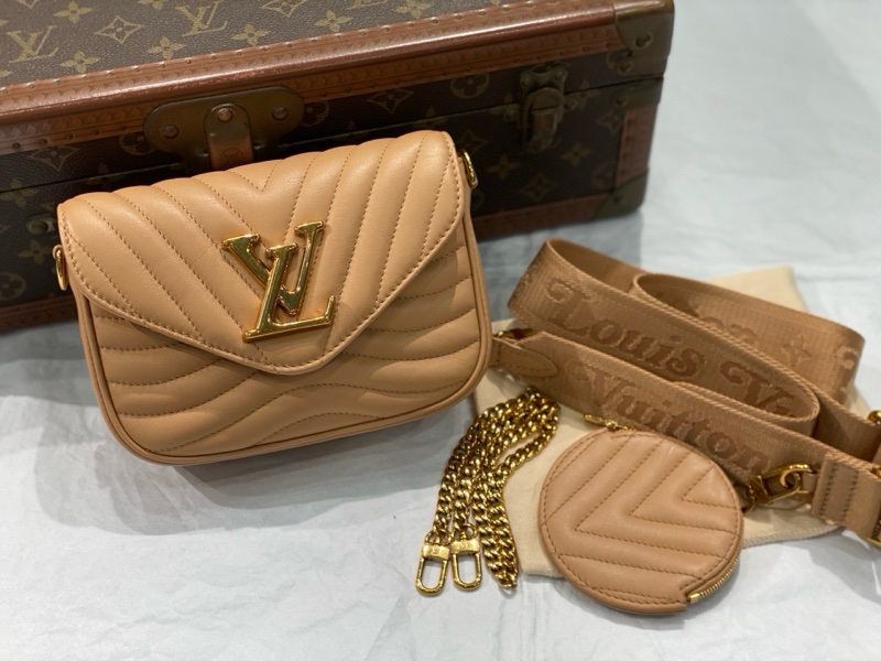 98新 LouisVuitton路易威登 new wave 焦糖色 三合一 經典屁股包 日常空勤百搭時尚 雙肩帶單肩斜-0