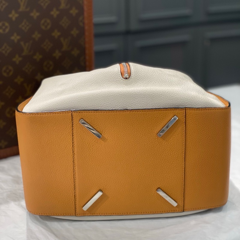 98新 LOEWE/羅意威  hammock 大號拼色牛皮吊床包  手提單肩包 尺寸:35*30*16 無附件-5