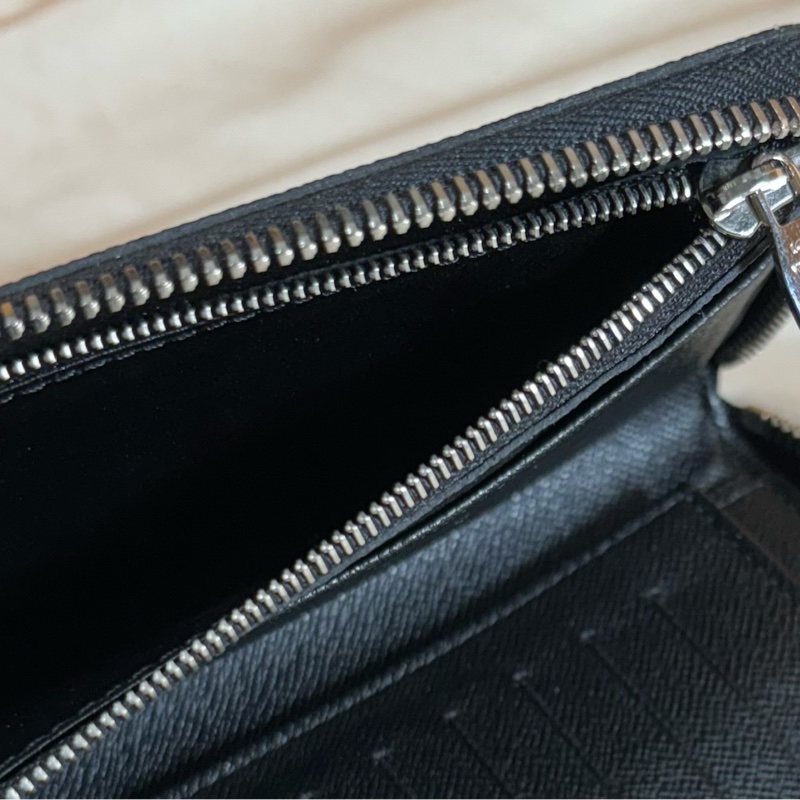🔥質感實用 LV 路易威登 Louis Vuitton 黑棋盤格拉鏈14卡長夾-5