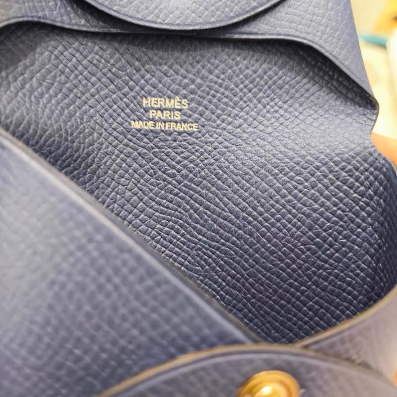 超值 愛馬仕 Hermès Bastia 零錢包 藍色 Epsom｜輕薄好收納｜有盒-9