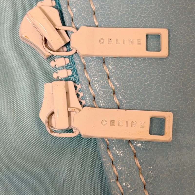 💎 【Celine】經典天空藍亮面羊皮長版大衣（Made in France） 2F260205-1-12