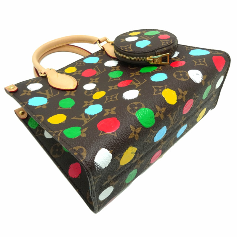路易威登 On the Go PM 手提包，與草間彌生聯名款，M46380（已停產），Monogram 棕色-2