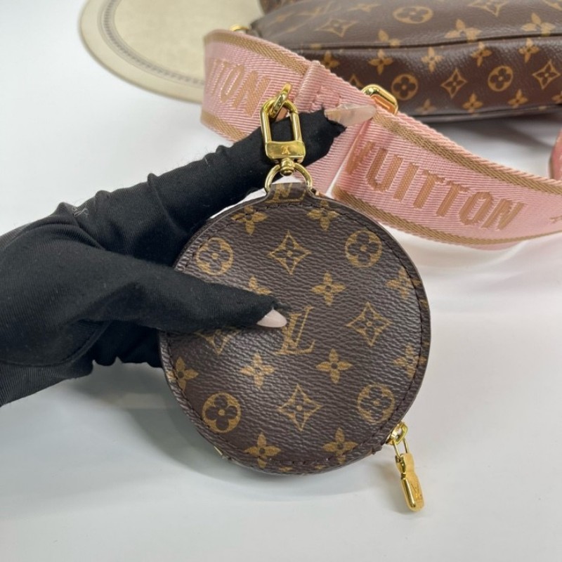 LV路易威登 Multi Pochette Accessoires 鏈條老花五合一組合包 帆布拼皮 麻將包腋下包手提單肩斜挎包 女款-11