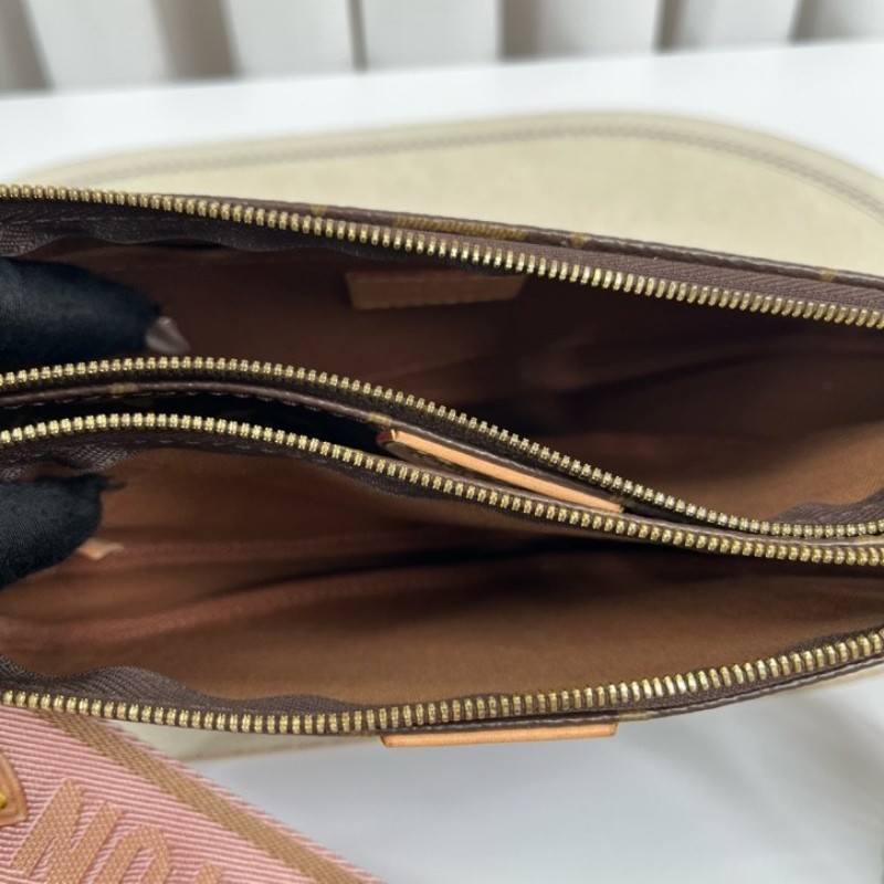 LV路易威登 Multi Pochette Accessoires 鏈條老花五合一組合包 帆布拼皮 麻將包腋下包手提單肩斜挎包 女款-13