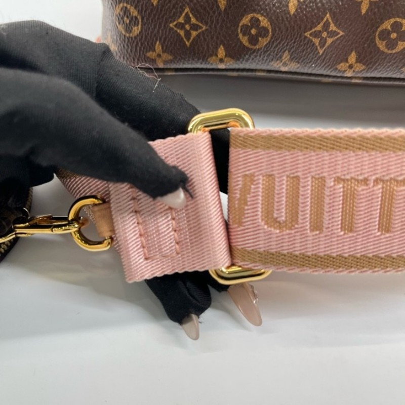 LV路易威登 Multi Pochette Accessoires 鏈條老花五合一組合包 帆布拼皮 麻將包腋下包手提單肩斜挎包 女款-14