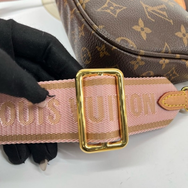 LV路易威登 Multi Pochette Accessoires 鏈條老花五合一組合包 帆布拼皮 麻將包腋下包手提單肩斜挎包 女款-16