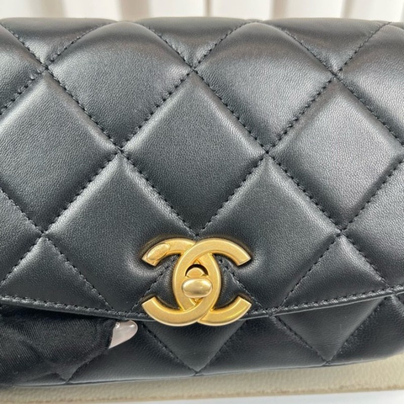 CHANEL香奈兒 20年全套 30開 黑金金幣鏤空鏈條 雕花金幣方胖子 紅色內裡 精緻高級有質感 百搭不挑人-6