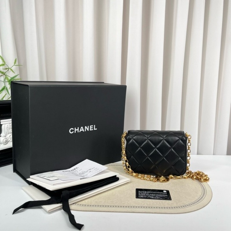 CHANEL香奈兒 20年全套 30開 黑金金幣鏤空鏈條 雕花金幣方胖子 紅色內裡 精緻高級有質感 百搭不挑人-7