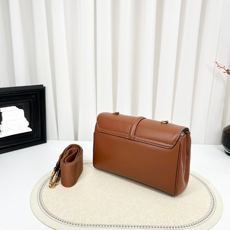 專櫃價3.9折！CELINE賽琳  附件肩帶 soft 16 可拆卸肩帶金扣旋轉鎖扣 光滑牛皮革 焦糖色單肩斜挎包-2