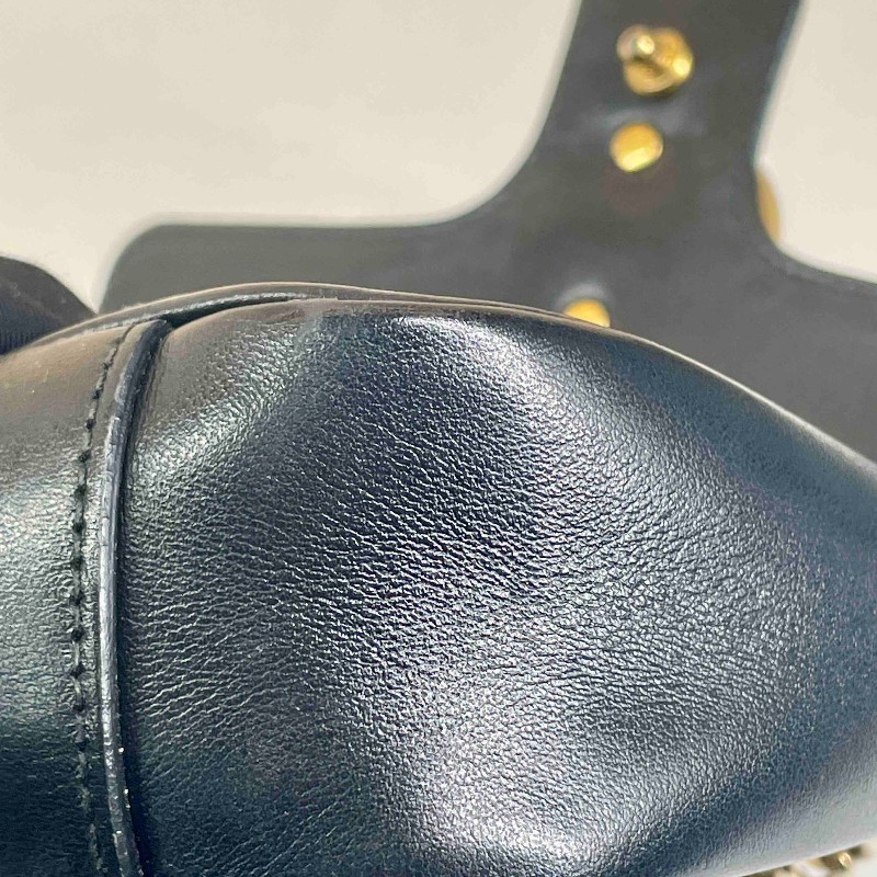 古馳Gucci GG Marmont22馬蒙22黑金鏈條包 黑色牛皮 金色雙G徽標 可單肩斜挎-9