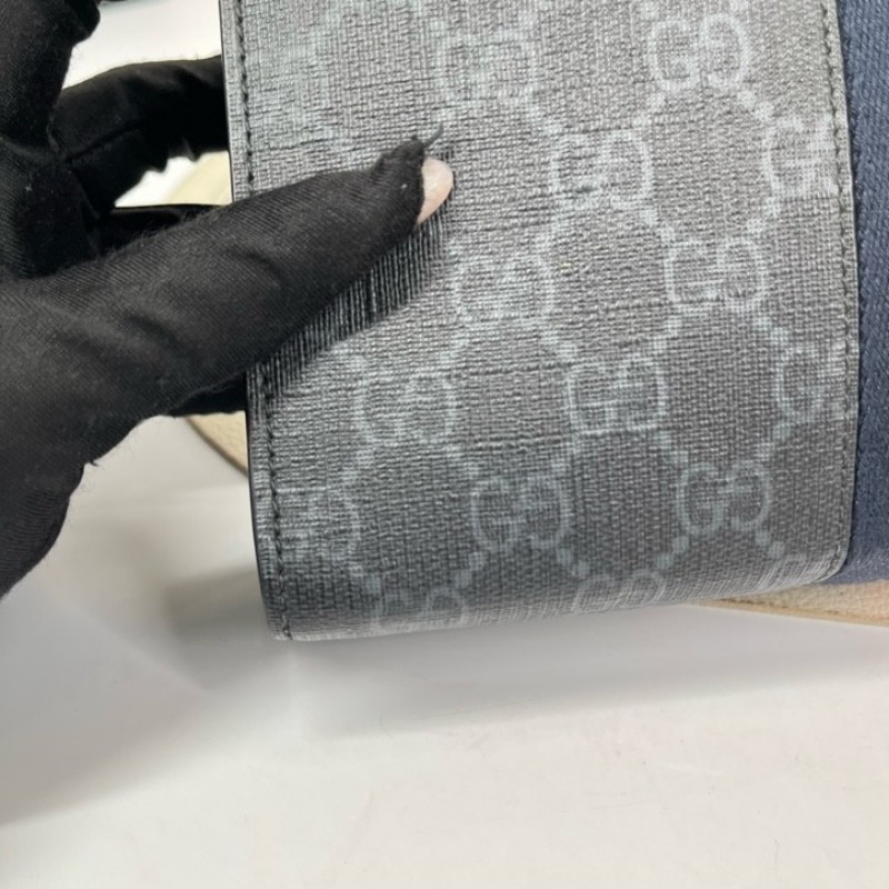 GUCCI古馳 GG老花手拿包 經典紅藍條紋設計 容量大 日常通勤、出門都很實用-11