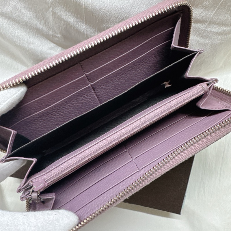 二手正品Gucci紫芋竹節牛皮流蘇拉鍊長夾 Gucci皮夾 Gucci長夾 Gucci包-3