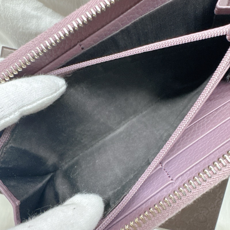 二手正品Gucci紫芋竹節牛皮流蘇拉鍊長夾 Gucci皮夾 Gucci長夾 Gucci包-20