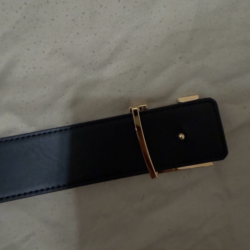 LV 路易威登 雙面皮帶 Monogram 老花×黑色皮革 金色LV扣（中性款）-2