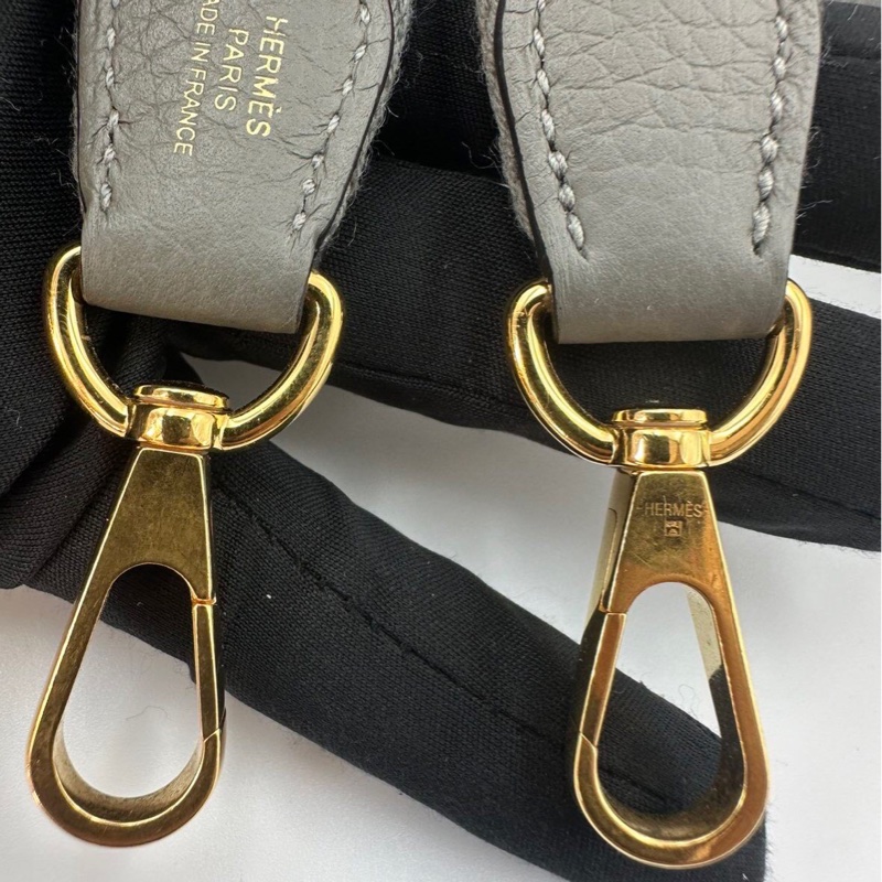 HERMES 愛馬仕 Mini Evelyne16 伊芙琳 金扣 Clemence牛皮 單肩斜挎包 積雨雲灰-3
