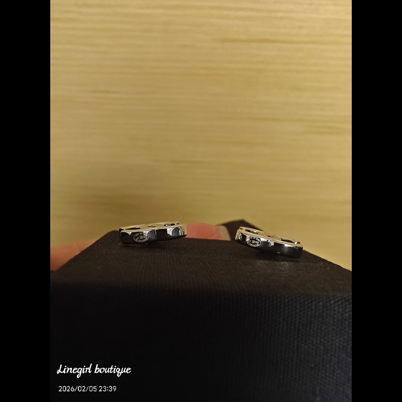 香奈兒 26P 百搭經典雙C耳環 （銀）-2