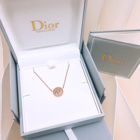 Dior rose des vents 八芒星粉色帶鑽項鍊