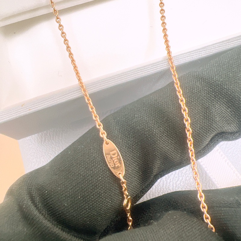 Dior rose des vents 八芒星粉色帶鑽項鍊-5