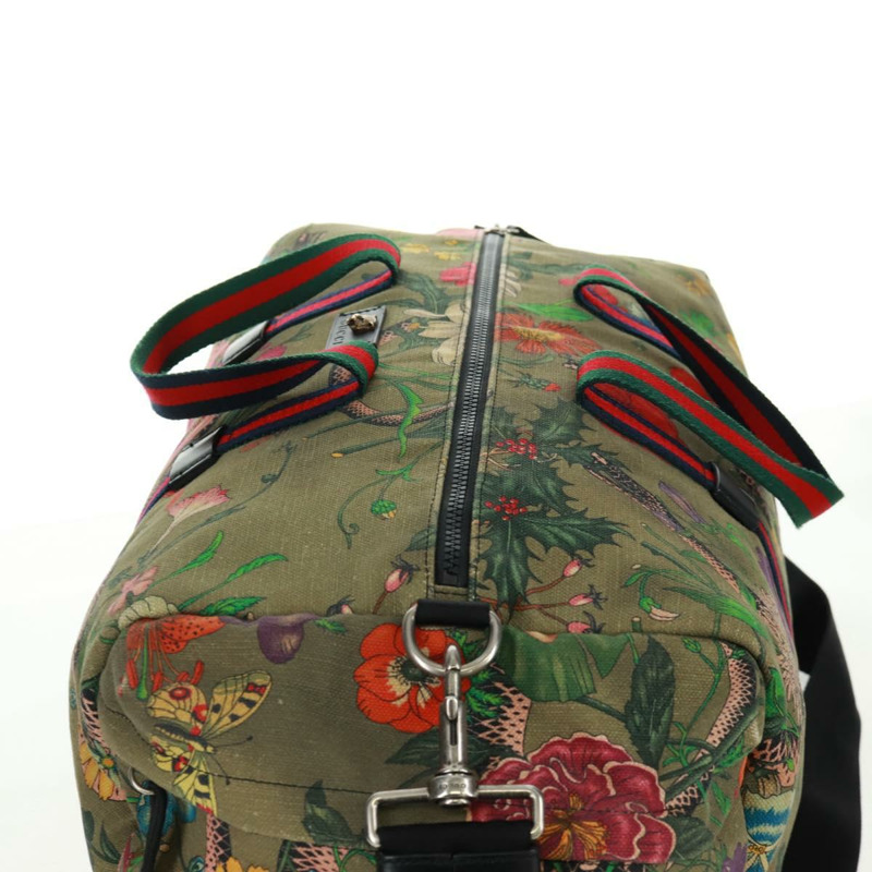 【日本直送】GUCCI Sherry Line Web Sherry Line Bag Canvas 2way Khaki 450983 Auth 164673V-5