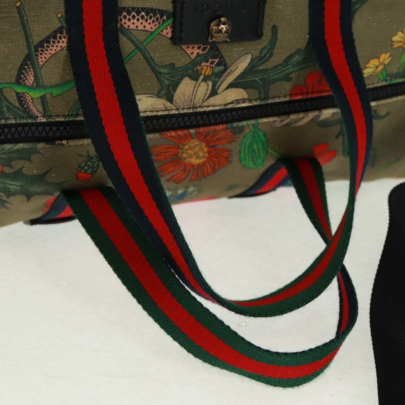 【日本直送】GUCCI Sherry Line Web Sherry Line Bag Canvas 2way Khaki 450983 Auth 164673V-6