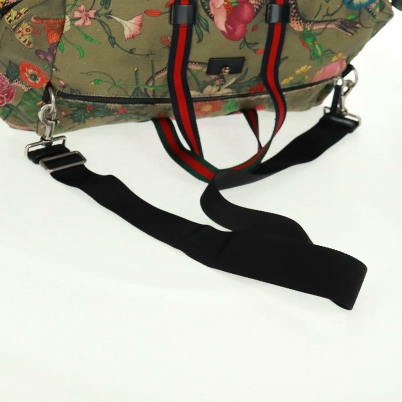 【日本直送】GUCCI Sherry Line Web Sherry Line Bag Canvas 2way Khaki 450983 Auth 164673V-7